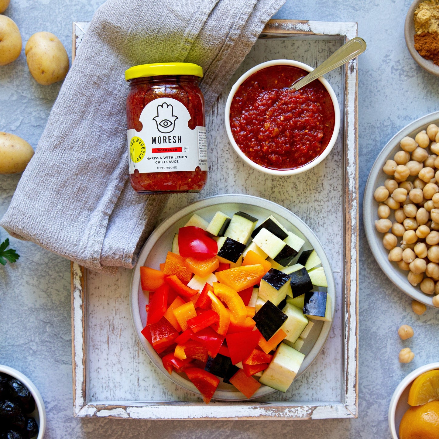 
                  
                    Spicy Harissa Vegetable and Chickpea Stew
                  
                